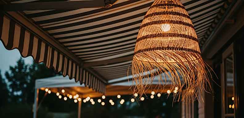  Suspension en raphia au plafond